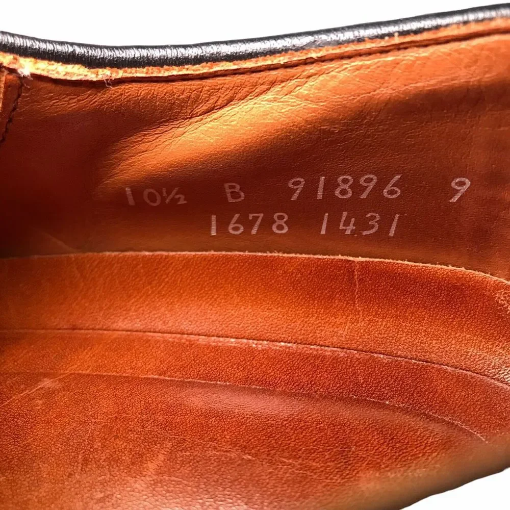 Men's 10 1/2 B ALLEN EDMONDS Ashton Split Toe Brown‎ Oxford Dress Shoes Loafers
